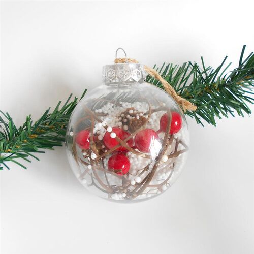 8CM built-in snow transparent Christmas ball圣诞球圆球圣诞