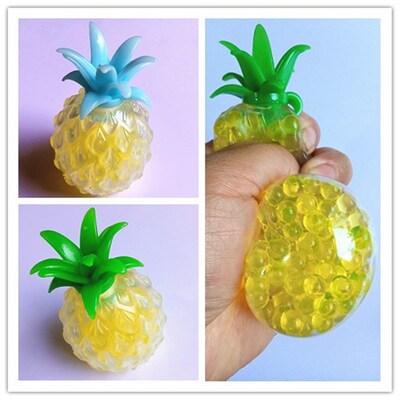 Spongy Banana Bead Stress Ball Toy Squeezable Soft Fruit