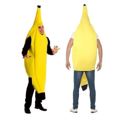 Adult Unisex Funny Banana Suit Yellow Costume Light Hallowee