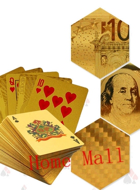 Golden Playing Cards gold foil poker set Euro Dollar Grid Go
