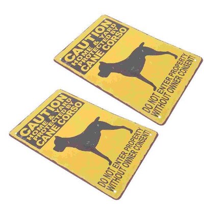 2 PCS Garden Warning Sign Daschund Greyhound Dachshund