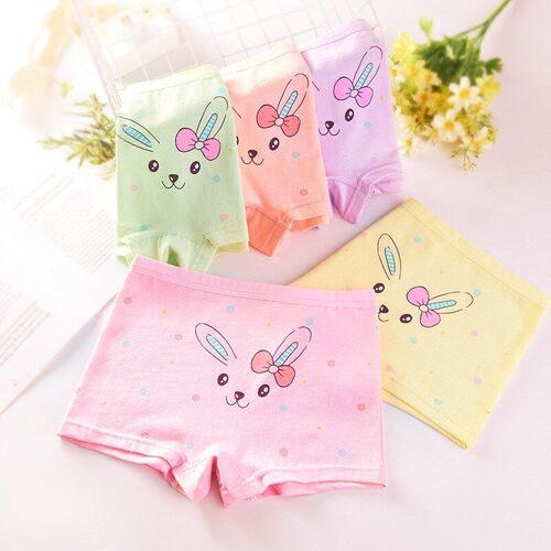 Girls Fine Spun Cotton NonClamping PP Square Underwear Short