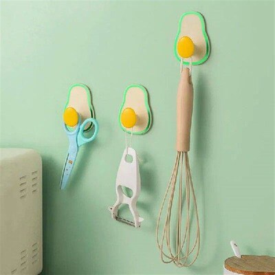 2PCS Strong Wall Hook Self Adhesive Creative Avocado
