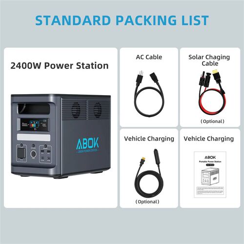 [US PLUG]ABOK Ark2000 Portable Power Station 2000W 1536Wh So