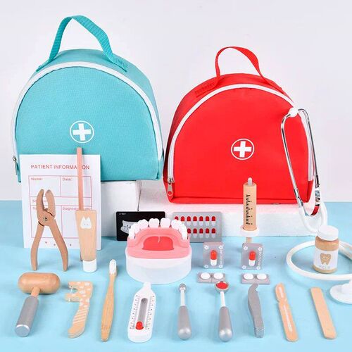Wooden Pretend Play Doctor Educational Toys for Children Sim