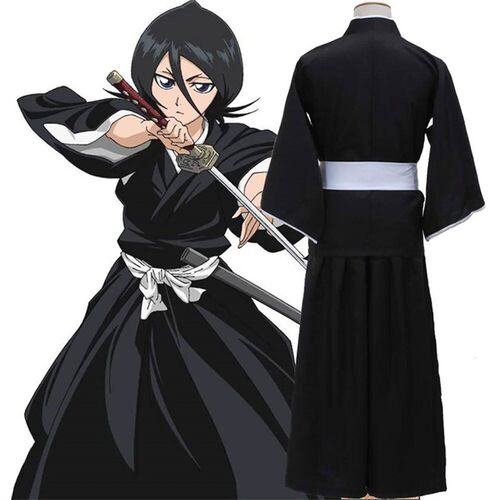 BLEACH Kuchiki Rukia Shinigami Cosplay Costume Wig Shoes
