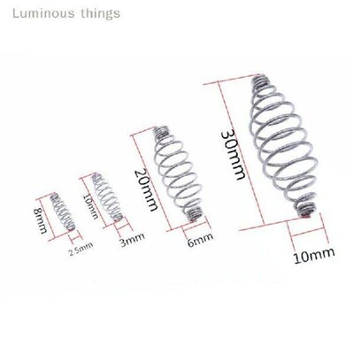 20Pcs 304 Stainless Steel Olive Shape Spring Bait Feeder