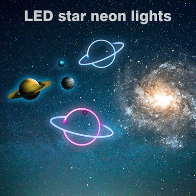 Decoration LED Hanging Neon Lights Planet Night Lamp Room W
