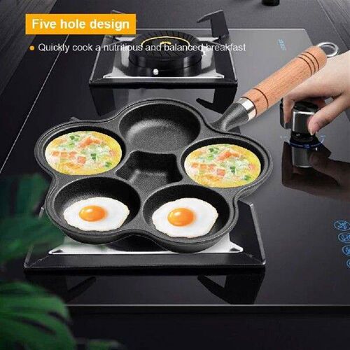 5-Cup Cast Iron Egg Frying Pan Non Stick Pancake Pan with