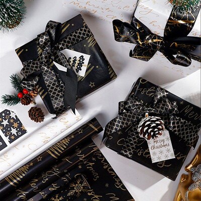 Christmas wrapping paper Gilded Gift wrap decoration43x300cm