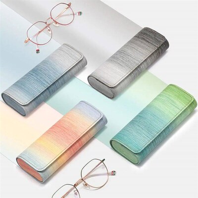 New Portable Anti Pressure Rainbow Color Spectacle Case Sung