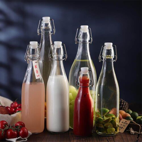Clasp glass sealed water bottle enzyme wine juice bottle