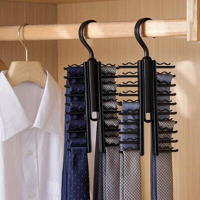 20 Rows of Non-slip Tie Silk Scarves Clips Rack Holder Tie跨