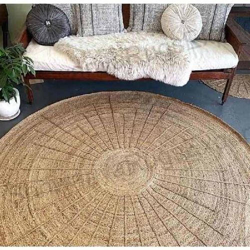 Natural Jute Round Rug Outdoor Garden Circular Jute Carpet