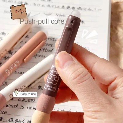 4PCS/Box Soft Cloud Grip Erasable Press Gel Pen ST Tip Quick