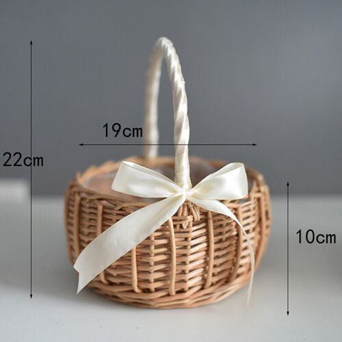 Woven Flower Basket Rattan Storage Basket Flower Girl Hand