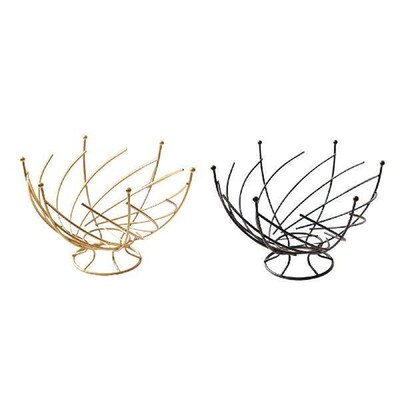 Iron Fruit Basket Countertop Holder Decorative Stand Space