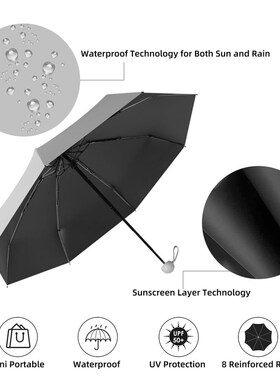 mini umbrellas UPF50+ Sun umbrella Travel UV umbrellas Small