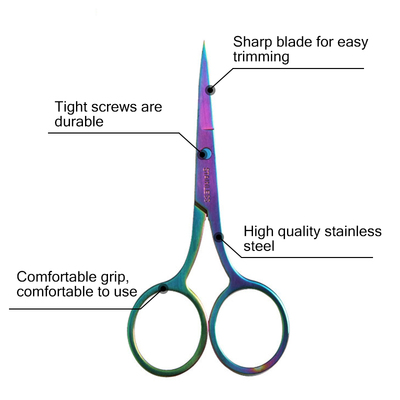 1Pcs Chameleon Pointed Eyebrow Scissor Makeup Eyelash Trimme