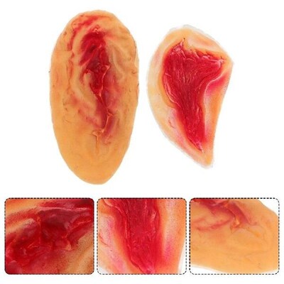 2pcs Halloween 3D Horrible Wound Latex Stickers Make Up