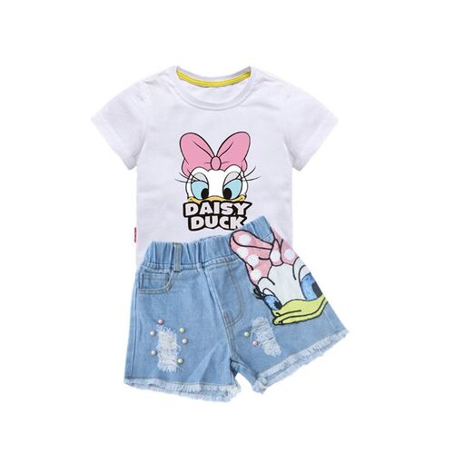 Childrens Fashion Sets Sequins Embroidery Broken Hole Pearl