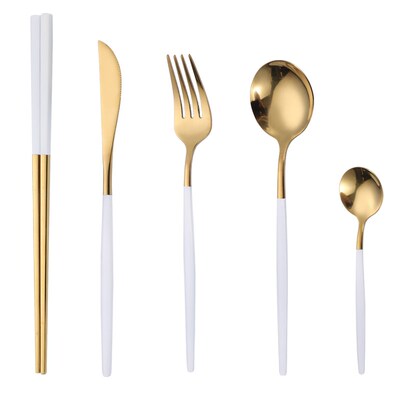 Nordic stainless steel steak knife, fork and spoon set
