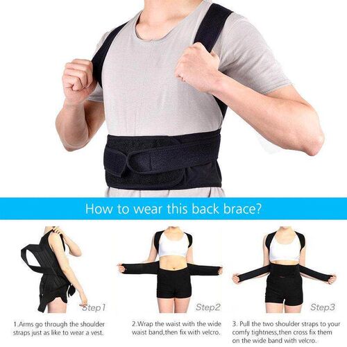 Back Posture Corrector Shoulder Lumbar Brace Spine Support