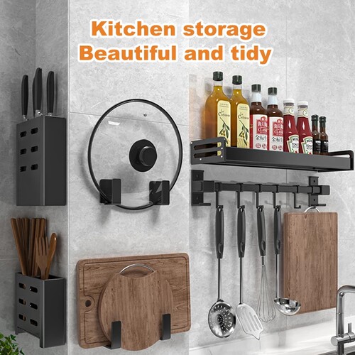 Kitchen Wall-mounted Spice Racks Multifunctional Storage Rac
