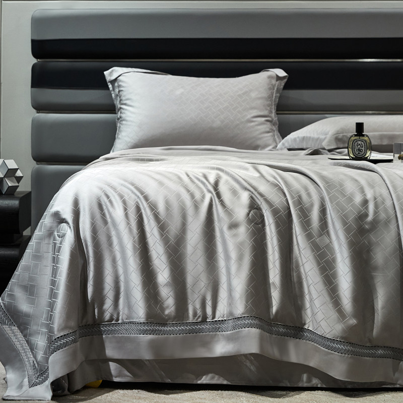 夏季200支天丝夏凉被四件蚕丝镂空单人可水洗凉感空调被薄被,床上用品,化纤被,淘宝优惠券,粉丝福利购,淘宝优惠卷