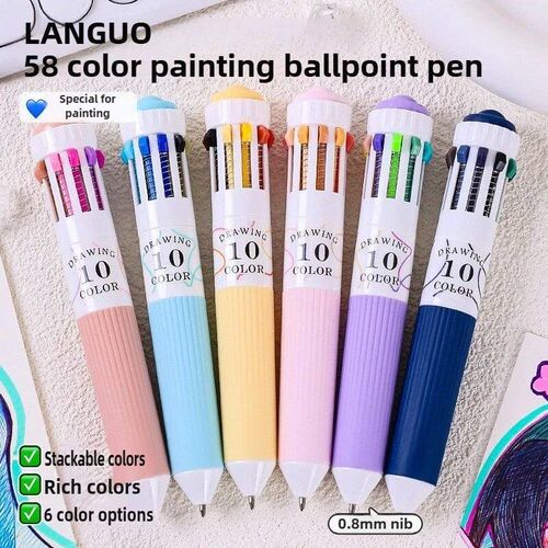 LANGUO 28/30 Colors Ballpoint Pen 0.8mm Cartoon Soft Grip Pr