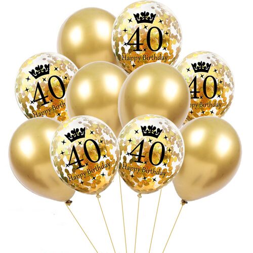 10pcs 30th 40th 50th 60th Birthday Party Confetti Balloons 3