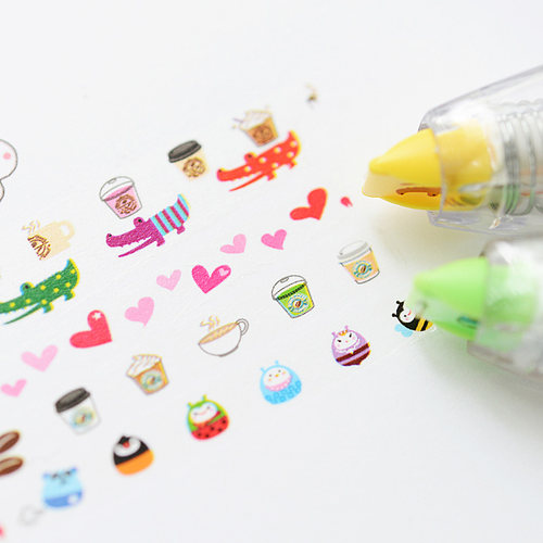 Cartoon Floral Sticker Tape Pen Funny Kids Stationery Notebo