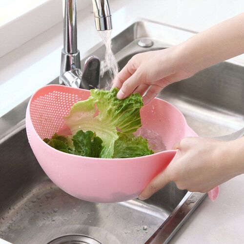 Rice Washer Plastic Basin Basket Kitchenware Drain Basket Ve