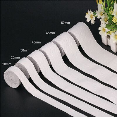 Width 15mm-60mm White Black Wide Elastic Band Flat Spandex B