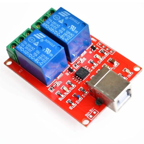Drop  2 Channel USB Relay Module Programmable Computer Contr