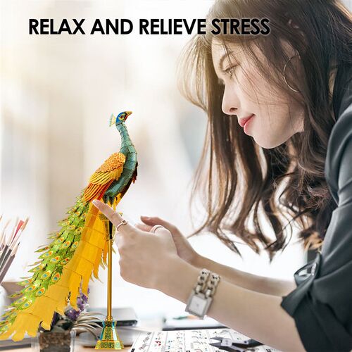 Piececool 3D Metal Puzzle-Colorful Peacock  Model Building K