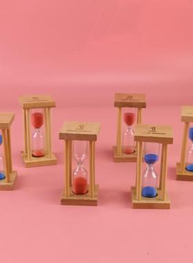 方形榉木1/3/5分钟沙漏计时器创意儿童刷牙时间漏斗实用礼品