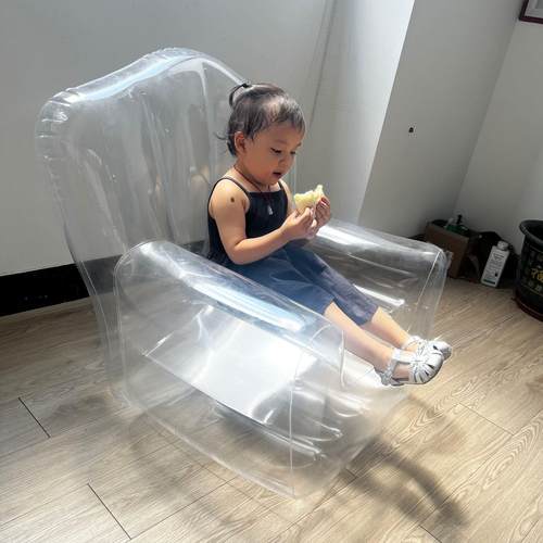 充气沙发透明沙发网红涂鸦透明沙发成人儿童diy懒人沙发居家室外