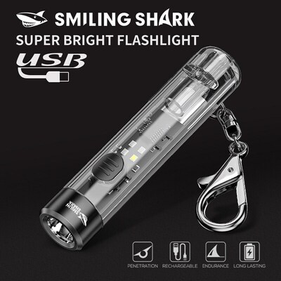 Mini portable keychain light red and blue flashing flashligh