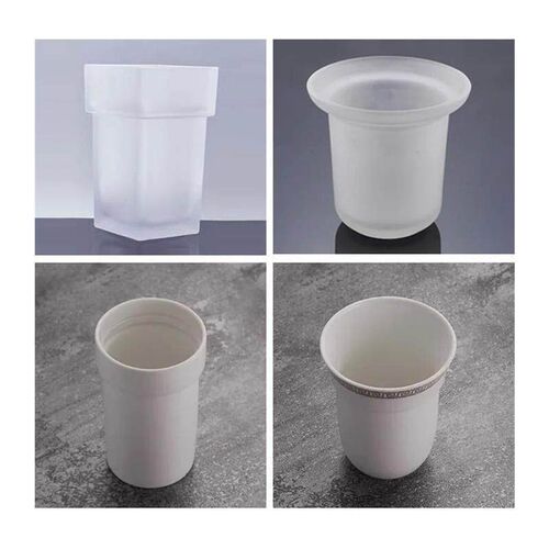 Frosted glass toilet brush cup matt cleaning brush holder ba
