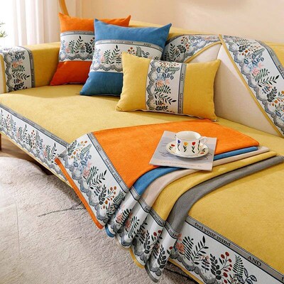 Kuup New Jacquard embroidery Sofa ver Chenille Couch Slipver