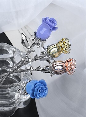 Punk Rose Flower Hair s Hairpins for Women Vintage Pendant S
