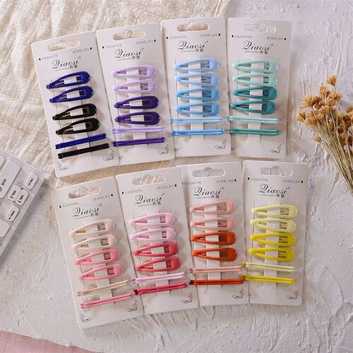 4/7 Pcs/set Sweet Flower Hairpins Metal Cross Drop Snap Hair
