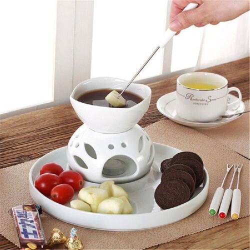 6PCSSet Stainless Steel Chocolate Cheese Fruit Dessert Hot