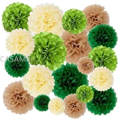 5pcs 10/15/20/25/30cm Tissue Paper Pompoms Flower Balls Wedd