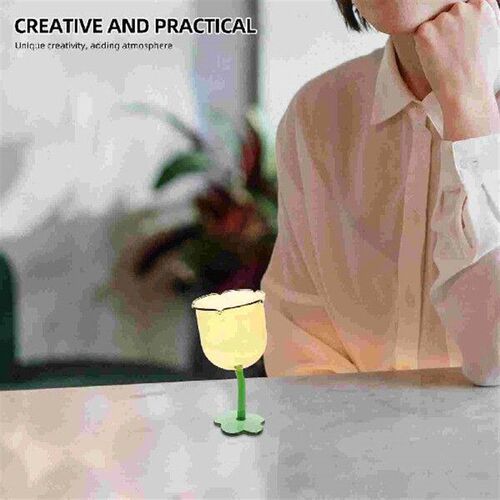Glass Flower Shape Cup Glass Creative Flower Red Cup
