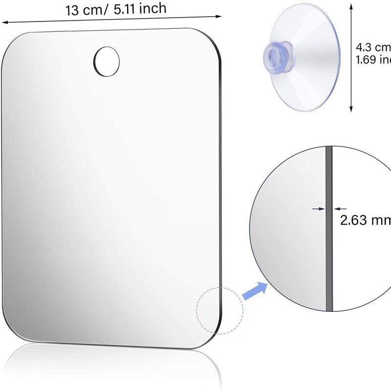 Acrylic Bath Mirror Bathroom Tools Shower Shaving Fogless Mi - 实物图
