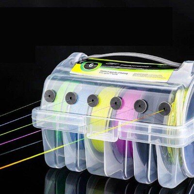 Fishing Line Storage Box 6 Slots Portable Stable Line Spool