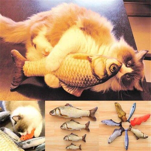 Scratch Chewing Kitten Mint Artificial Fish Stuffed  Catnip