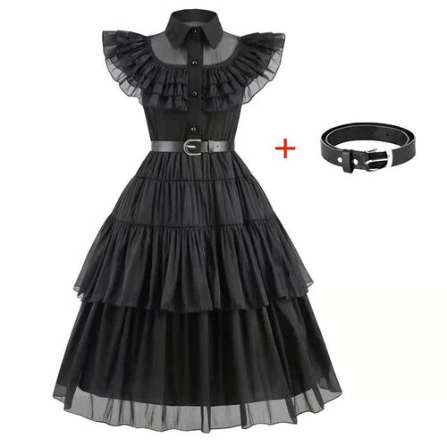 Addams Wednesday Dress Wednesday Addams Girl Costume Wig